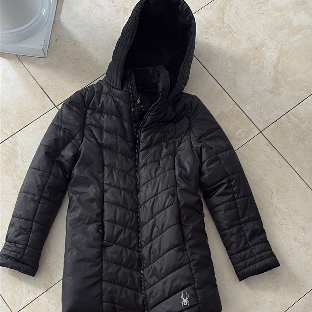 Spyder Black Puffer Jacket Quilted Insulation